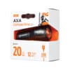 Jalgratta esituli AXA Compactline 20 luksi USB-laetav | E-pood Tootemaailm AXA Compactline 20 USB jalgratta esituli pakendis