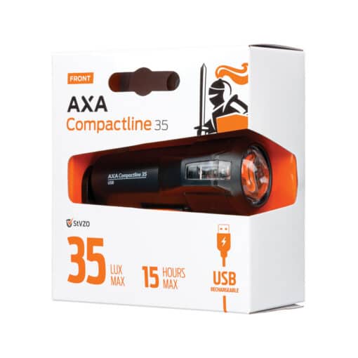 Jalgratta esituli AXA Compactline 35 | E-pood Tootemaailm AXA Compactline 35 USB laetav jalgratta esituli pakendis