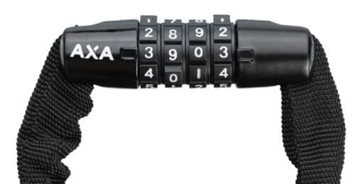 Kettlukk AXA Rigid RCC120 koodiga | E-pood Tootemaailm AXA rattalukk koodiga, musta värvi, kolme numbriketastega ja tekstiiliga kaetud