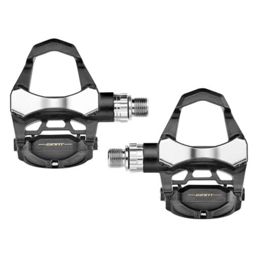 Maanteeratta pedaalid Giant Road Pro | E-pood Tootemaailm Kaks musta GIANT jalgratta kontaktpedaali valgel taustal