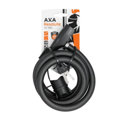 Trosslukk AXA Resolute 15-180 mm | E-pood Tootemaailm AXA Resolute 15-180 jalgrattalukk koos võtmetega, pakendis