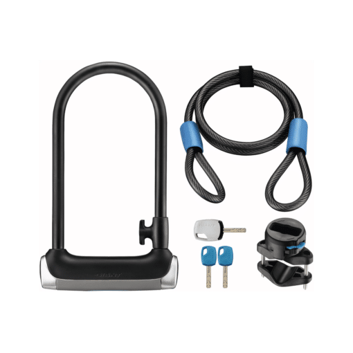 U-lukk Giant Surelock Protector 1 koos trossiga | E-pood Tootemaailm Jalgrattalukk komplektis U-lukk, trosslukk, võtmed ja kinnitushoidik