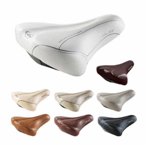 Rattasadul Selle Monte Grappa Feliz hall | E-pood Tootemaailm Ratta sadul mitmes värvitoonis: suur valge, pruun, beež, hall, oranž ja must.