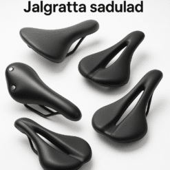 Erinevad jalgratta sadulad valgel taustal