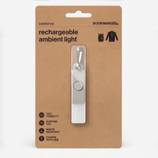 Jalgrattatuli Bookman Light Stick liivahall | E-pood Tootemaailm Pakendatud Bookman Lightstick taaslaetav ambient-valgusti, valge ripatsiga kompaktne lamp