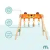 Beebimängukaar Mamabrum karuteemaliste ripatsitega | E-pood Tootemaailm Puidust beebivõimlemiskaar ripatsite ja mänguasjadega, oranži detailiga
