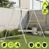 Laste pesakiik raamiga HyperMotion 100 cm | E-pood Tootemaailm Valge metallraamiga A-kujuline aiakiige raam aias koos rippuva istmega