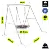 Laste pesakiik raamiga HyperMotion 100 cm | E-pood Tootemaailm Halli metallist kiikraam ripptooliga, mõõtudega 100 cm, 185 cm, 180 cm ja 196 cm, kandevõime 150 kg