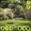 Laste aiakiik pesakiige ja klassikalise istmega HyperMotion | E-pood Tootemaailm A-kujuline HyperMotion metallist kiik ilma ja kahe istmega aias