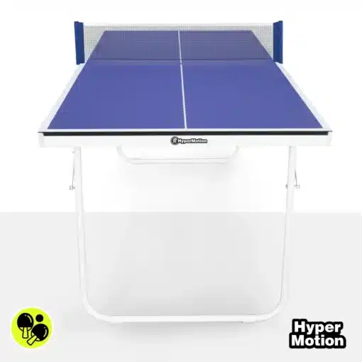 Kokkupandav lauatenniselaud HyperMotion komplektiga | E-pood Tootemaailm Sinine lauatenniselaud valge raamiga ja võrguga, HyperMotioni logo nähtaval