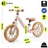 Laste tasakaaluratas HyperMotion Bloom magneesiumraamiga | E-pood Tootemaailm Roosa tasakaaluratas puidust juhtrauaga, mõõtude ja vanuse märgistega