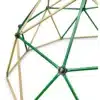 Ronimiskuppel HyperMotion XXL lastele 300 cm | E-pood Tootemaailm Roheliste ja beežide metallvarrastega geodeetiline kuppelraam valgel taustal