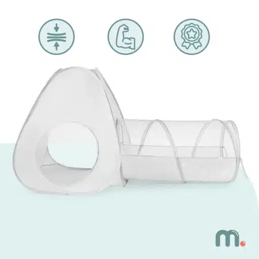 Laste mängutelk tunneliga 3+ | E-pood Tootemaailm Läbipaistev plastist väikelooma tunnel koos kolmnurkse varjualusega