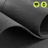 Joogamatt HyperMotion Lotus 6 mm libisemiskindel TPE-materjalist | E-pood Tootemaailm Must 6 mm paksune TPE-materjalist lainelise tekstuuriga rullitud matt