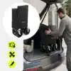 Kokkupandav transpordikäru 250 l ja kandevõimega 100 kg | E-pood Tootemaailm Must kokkupandav käru suurte ratastega, mida laaditakse auto pagasiruumi
