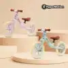 HyperMotion laste tasakaaluratas roosa ja helesinine mudel, kreemikad rattad ja pruun sadul