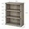 Puidust avatud riiul 80x31x100 cm | E-pood Tootemaailm Hallikas puidumustriga kolme avatud riiulivahega raamaturiiul, mõõtudega 80 × 31 × 101 cm