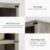 Puidust avatud riiul 80x31x100 cm | E-pood Tootemaailm Rustikaalse stiiliga MDF-mööbli detailid mustade metallservade ja hallikaspruuni viimistlusega