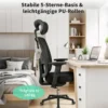 Ergonoomiline kontoritool peatoe ja nimmetoega 2D käetugedega | E-pood Tootemaailm Must ergonoomiline kontoritool võrktoega, peatoe ja 5-harulise alusega PU-ratastel