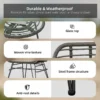 Ilmastikukindel PE-rattankattega mööbel klaasplaadi, terasraami ja roostevabade detailidega