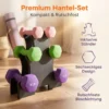 Kuusnurksete hantlite komplekt alusega 3 paari 3–8 lb | E-pood Tootemaailm Värviline hantlikomplekt alusega, kuusnurkne disain, raskused 3 LB, 5 LB ja 8 LB