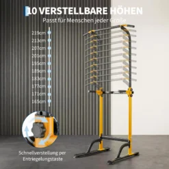 Kõrguse reguleeritav treeningraam, 10 seadistatavat kõrgust 165–219 cm