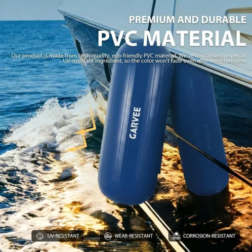 Täispuhutavad paadipõrkepadjad 4 tk koos köite ja pumbaga | E-pood Tootemaailm Sinised PVC kaitsepunnid paadi küljel merel