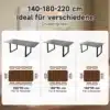 Söögilaud kolmes suuruses 220x90, 180x90 ja 140x90 cm, sobib 6–10 inimesele