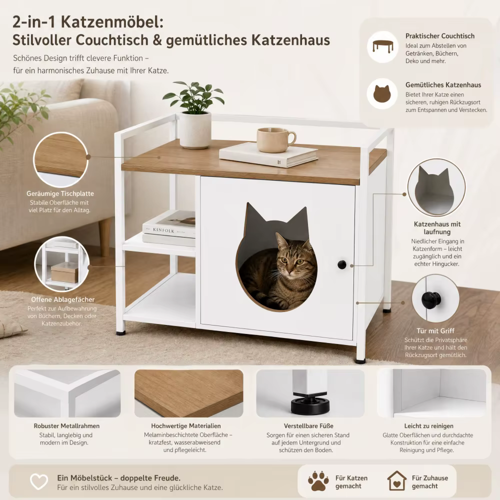 Kassiliivakasti kapp riiulitega ja kassi sissepääsuga