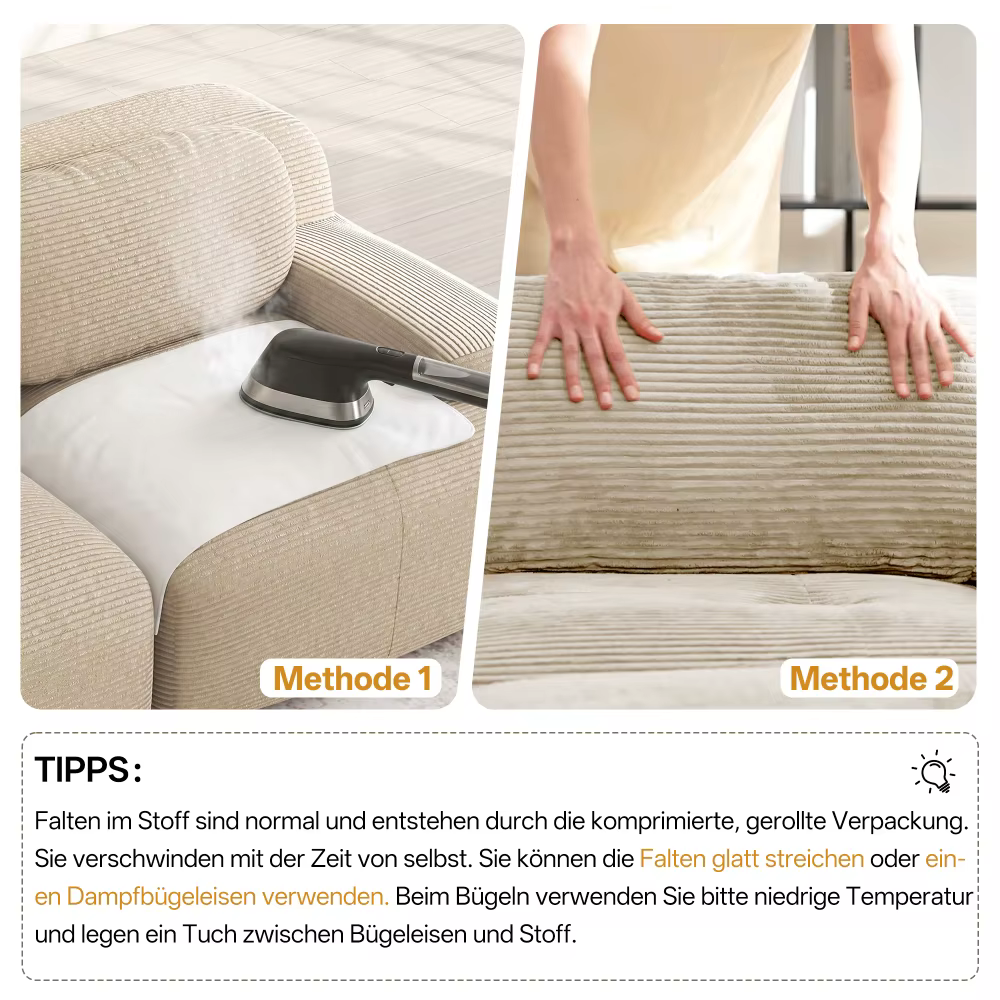 Modulaarne raamita nurgadiivan ümarate käetugedega