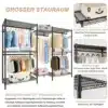 Reguleeritav riidestange 8 riiuli ja 5 riputustoruga | E-pood Tootemaailm Metallist moodulriidekapp metallriiulite ja riputustorudega, riiete ning hoiukastidega