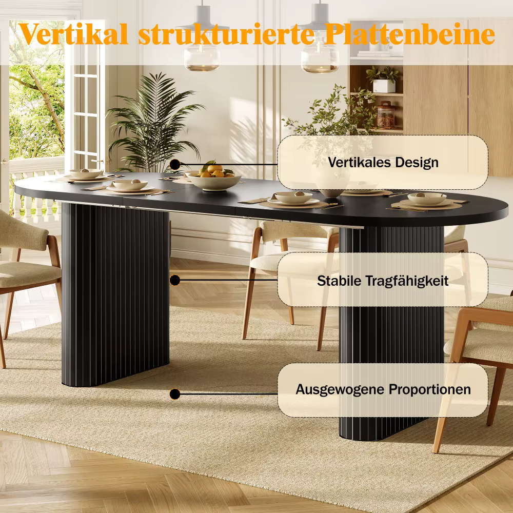 Pikendatav ovaalne söögilaud 120–160 cm