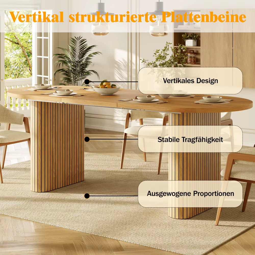 Pikendatav ovaalne söögilaud 120–160 cm