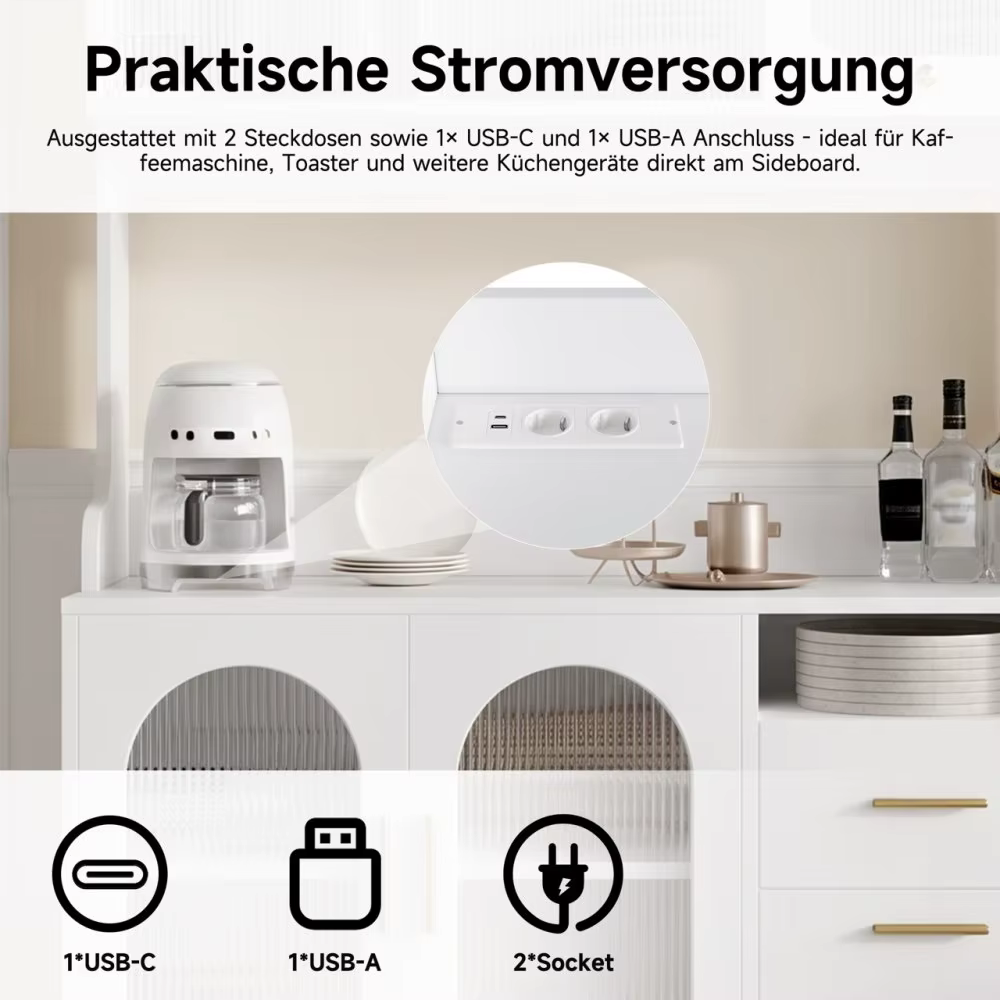 Köögikapp pistikupesade ja USB-laadimisportidega