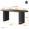 Pikendatav ovaalne söögilaud 120–160 cm | E-pood Tootemaailm Must söögilaud kahe jalaga ja mõõtudega 120–160 cm, kõrgus 75,5 cm