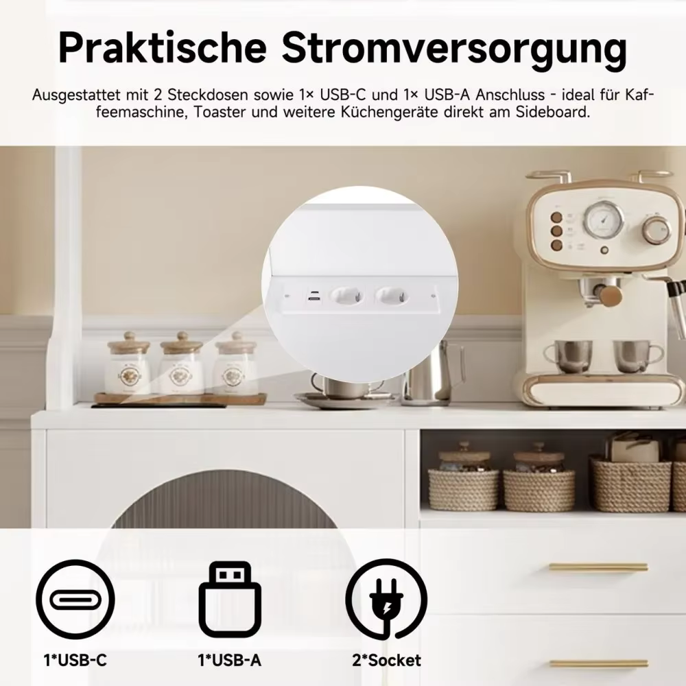 Köögikapp pistikupesade ja USB-laadimispesadega