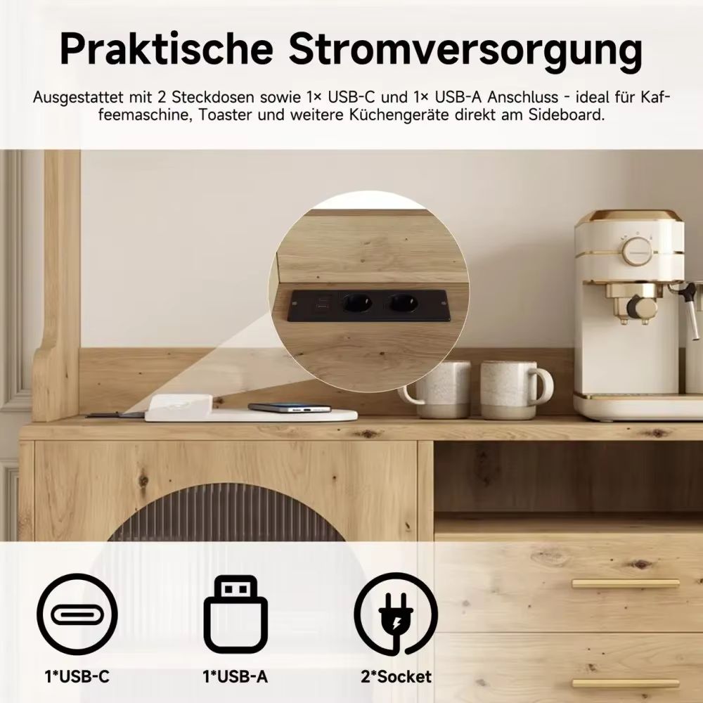 Köögikapp pistikupesade ja USB-laadimispesadega