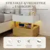 Öökapp kahe sahtli ja avatud hoiuriiuliga | E-pood Tootemaailm Moodne valge ja naturaalpuidust öökapp voodi kõrval, avatud riiuli ja LED-valgustusega