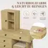 Meigilaua komplekt peegli, 5 sahtli, külgkapi ja taburetiga | E-pood Tootemaailm Puidust kummut sahtlite, riiuli ja uksega; näidatud lihtsalt puhastatav pind
