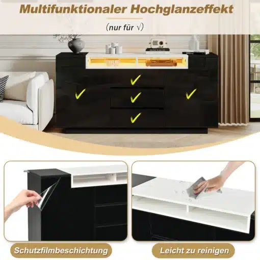 Elutoa kummut 3 sahtli ja 2 uksega 140 cm | E-pood Tootemaailm Elutoa kummut 3 sahtli ja 2 uksega 140 cm