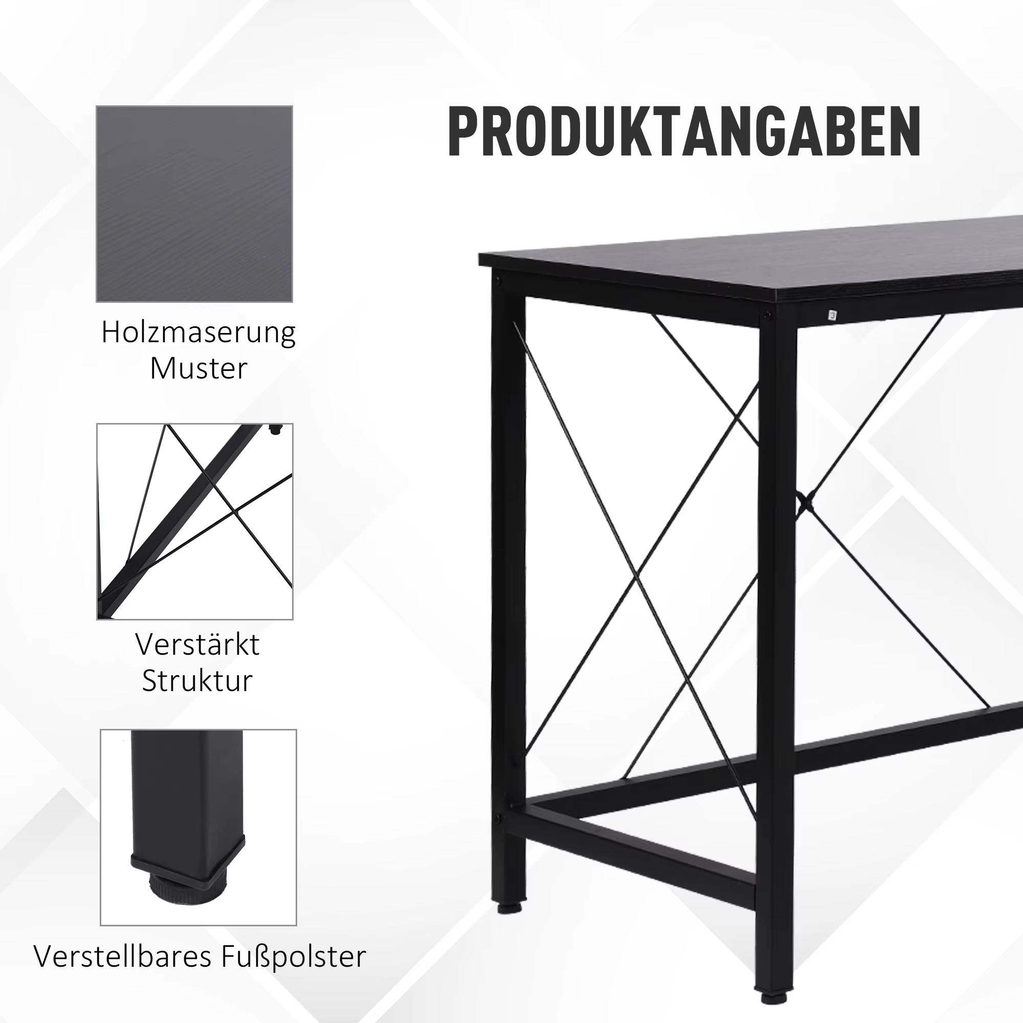 L-kujuline nurgalaud kodukontorisse ja mängimiseks 150 × 150 cm