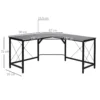 L-kujuline nurgalaud kodukontorisse ja mängimiseks 150 × 150 cm | E-pood Tootemaailm Must nurgalaud mõõtudega 150 x 150 cm, kõrgus 76 cm, must metallraam ja riiulitega konstruktsioon