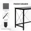 L-kujuline nurgalaud kodukontorisse ja mängimiseks 150 × 150 cm | E-pood Tootemaailm Must värviga metallraamiga laud risttalade ja reguleeritavate jalgadega