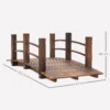 Aiasild tiigi kohale käsipuudega 152,5 cm | E-pood Tootemaailm Puidust aiakese sild mõõtudega 152,5 x 67 x 48 cm, kaartega piirded ja tume viimistlus