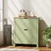 Kingakapp kahe kallutatava sahtliga 72 x 26 x 80 cm | E-pood Tootemaailm Roheline kahe sahtliga kingakapp puidust pealsega interjööris