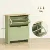 Kingakapp kahe kallutatava sahtliga 72 x 26 x 80 cm | E-pood Tootemaailm Puidust pealsega roheline kingakapp kallutatava jalatsisahtliga, mõõdud 72 x 26 x 80 cm