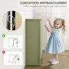 Kingakapp kahe kallutatava sahtliga 72 x 26 x 80 cm | E-pood Tootemaailm Lapsukindla anti-ümberkukkumise kinnitus mööblile, näidatud õige ja vale paigaldus