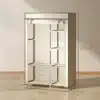 Eraldiseisev riidest riidekapp riputustoru ja hoiuriiulitega | E-pood Tootemaailm Kompaktne riidekapp, mõõtmed 103 x 43 x 162,5 cm, riiulite ja riputustoruga