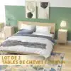 Rotangukapiga öökapid sahtli ja reguleeritava riiuliga 2 tk | E-pood Tootemaailm Kahe rotangist öökapi komplekt modernses magamistoas voodi kõrval