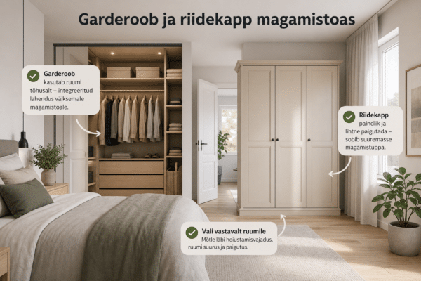 Garderoob või riidekapp? Kumb sobib sinu magamistuppa | E-pood Tootemaailm Garderoob või riidekapp? Praktiline valik